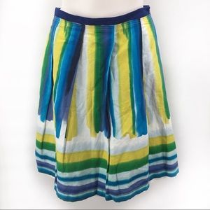Calvin Klein 55% Linen Colorful Stripes Skirt New